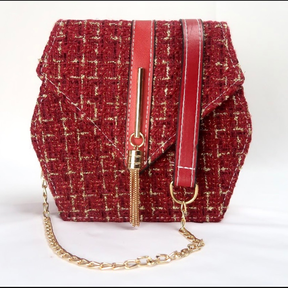 Purse hexagon crossbody shoulder bag